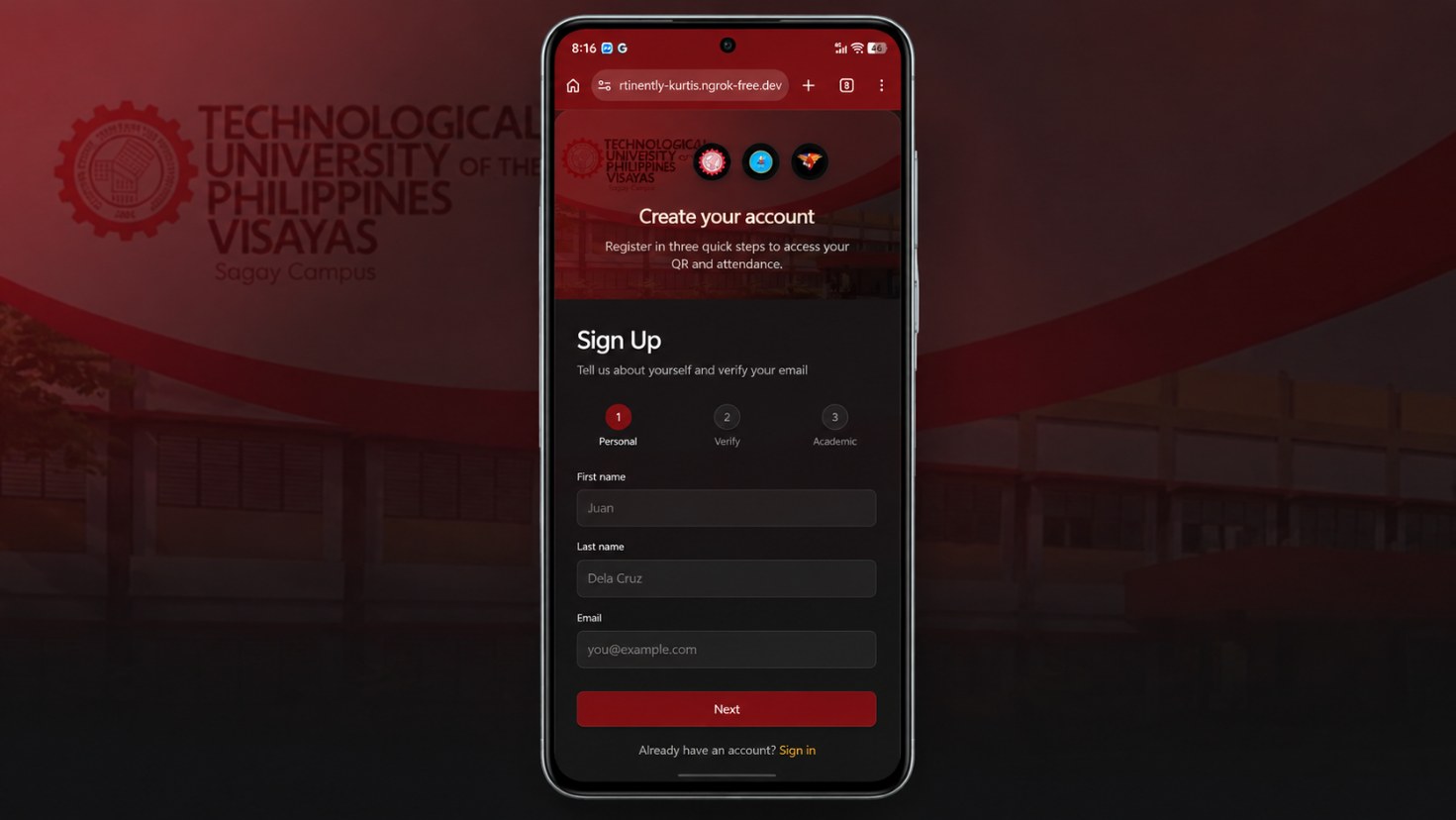 Register students step illustration
